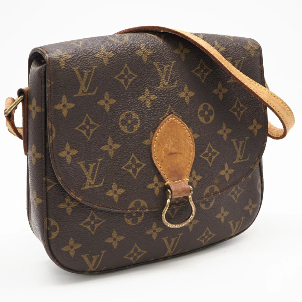 Louis Vuitton Monogram Canvas Saint Cloud Shoulder Bag Brown Leather